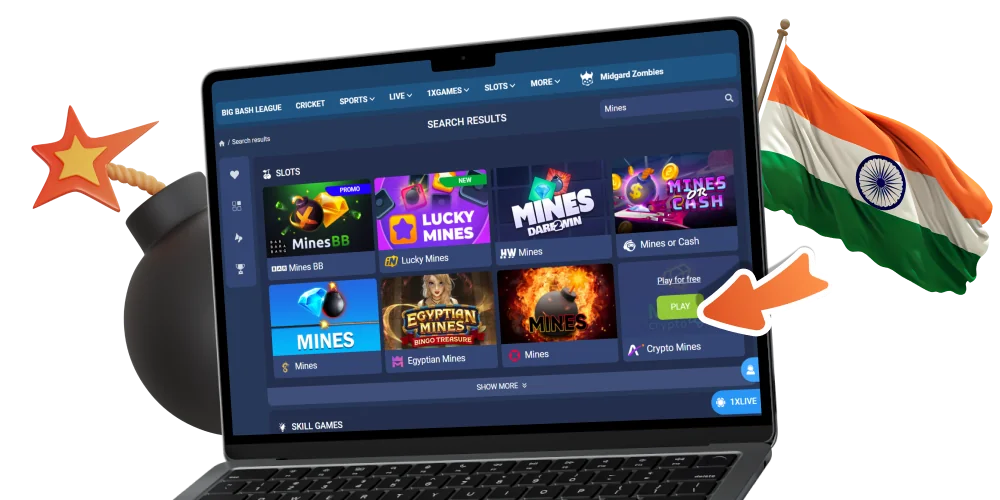 Play Mines Game online for real money in India